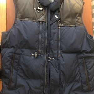 Orvis down vest with leather